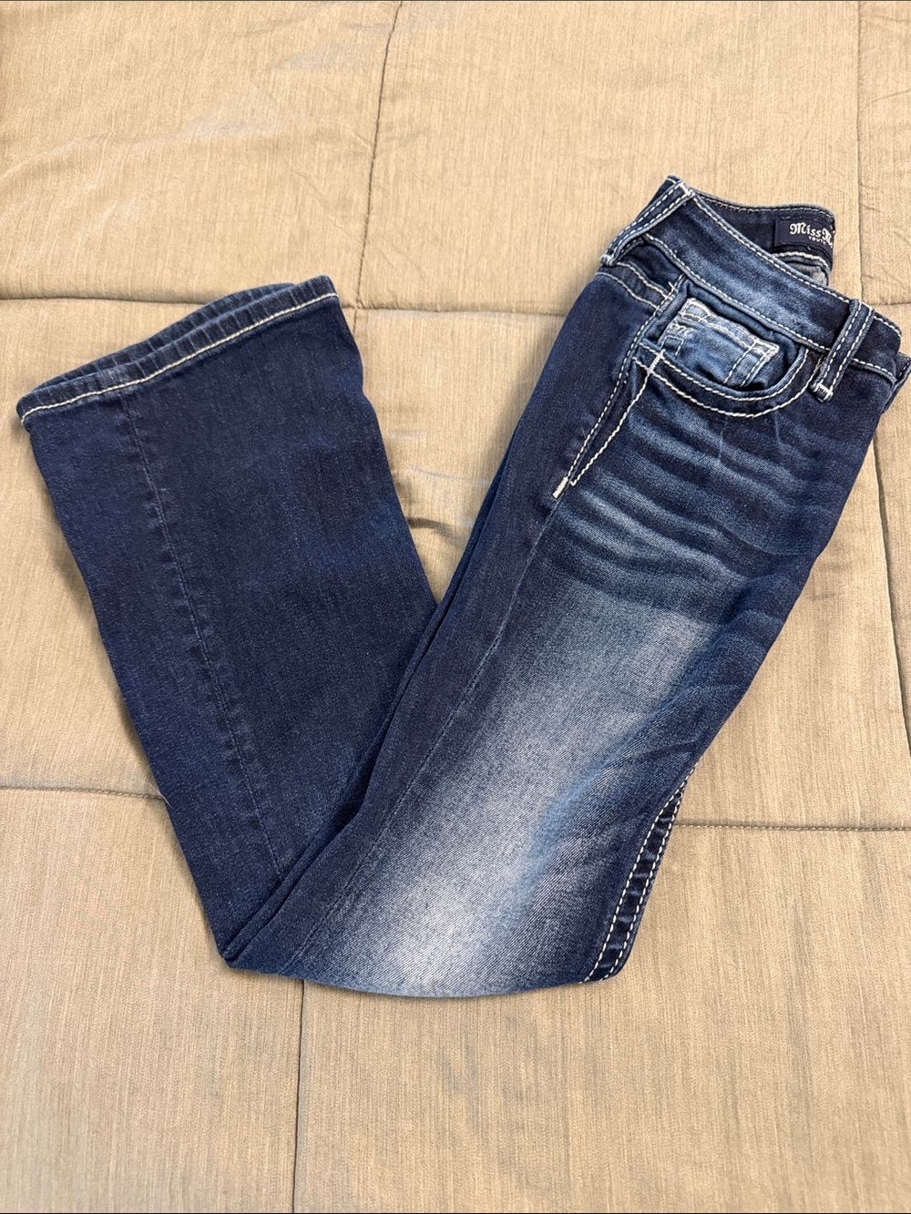 Miss Me Dark Wash Girls Stretch Bootcut Jeans